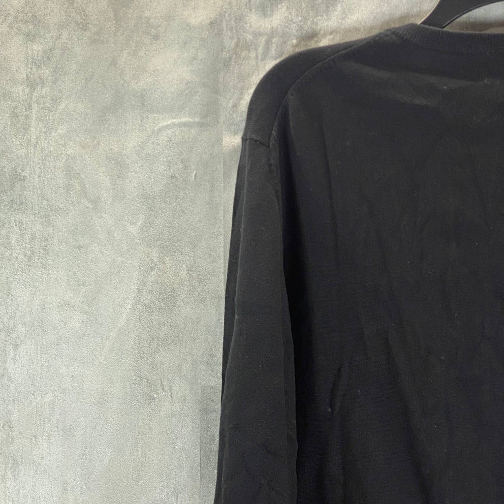 ALFANI Men's Deep Black Solid V-Neck Cotton Long-Sleeve Pullover Sweater SZ L