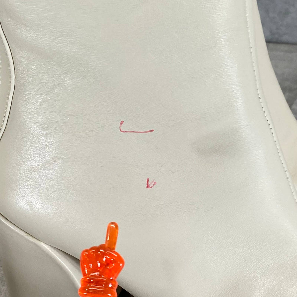 AQUA Women's Bone Leather Julie Square-Toe Block-Heel Booties SZ 6