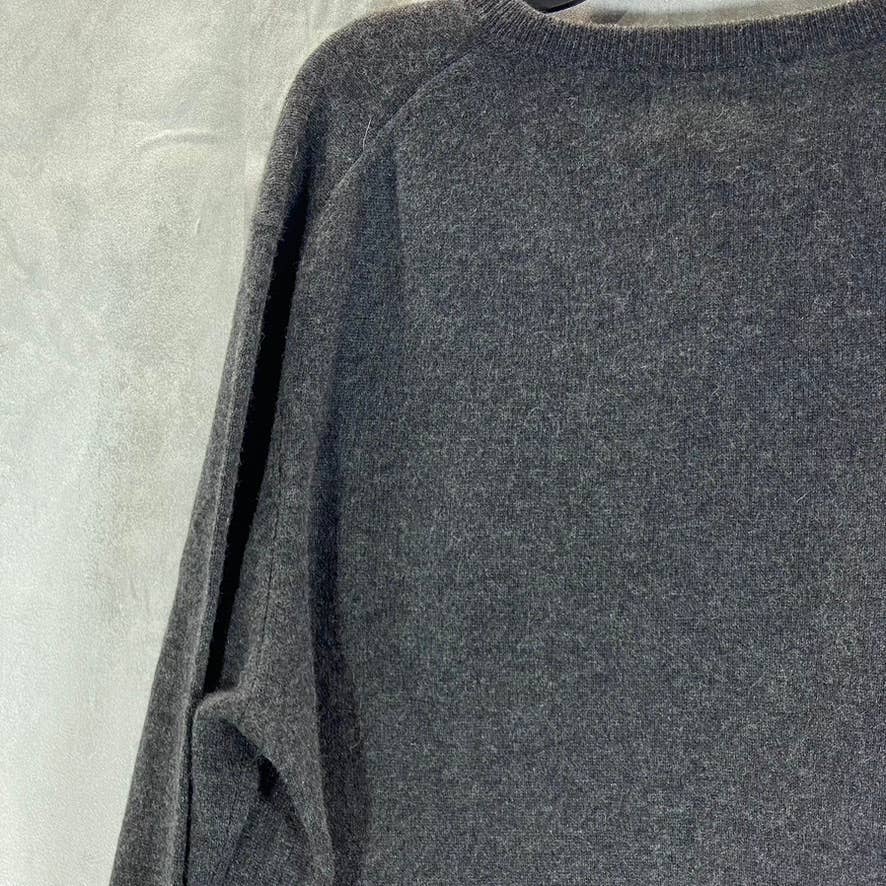 CLUB ROOM Men's Charcoal Cashmere V-Neck Long-Sleeve Pullover Sweater SZ L