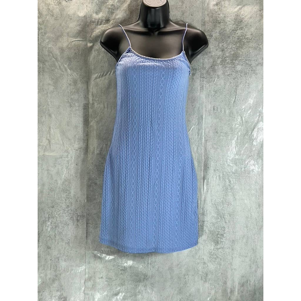 ULTRA FLIRT Juniors' Purple Impression Knit Round-Neck Bodycon Mini Dress SZ S