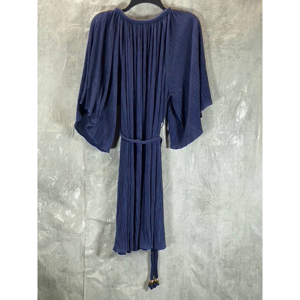 MICHAEL MICHAEL KORS Women's True Navy Crewneck Rope Belt Mini A-Line Dress SZ S