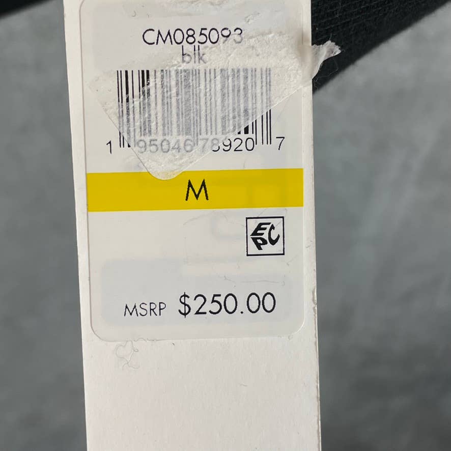 CALVIN KLEIN Men's Solid Black Regular-Fit Wool Knit-Trim Bomber Jacket SZ M