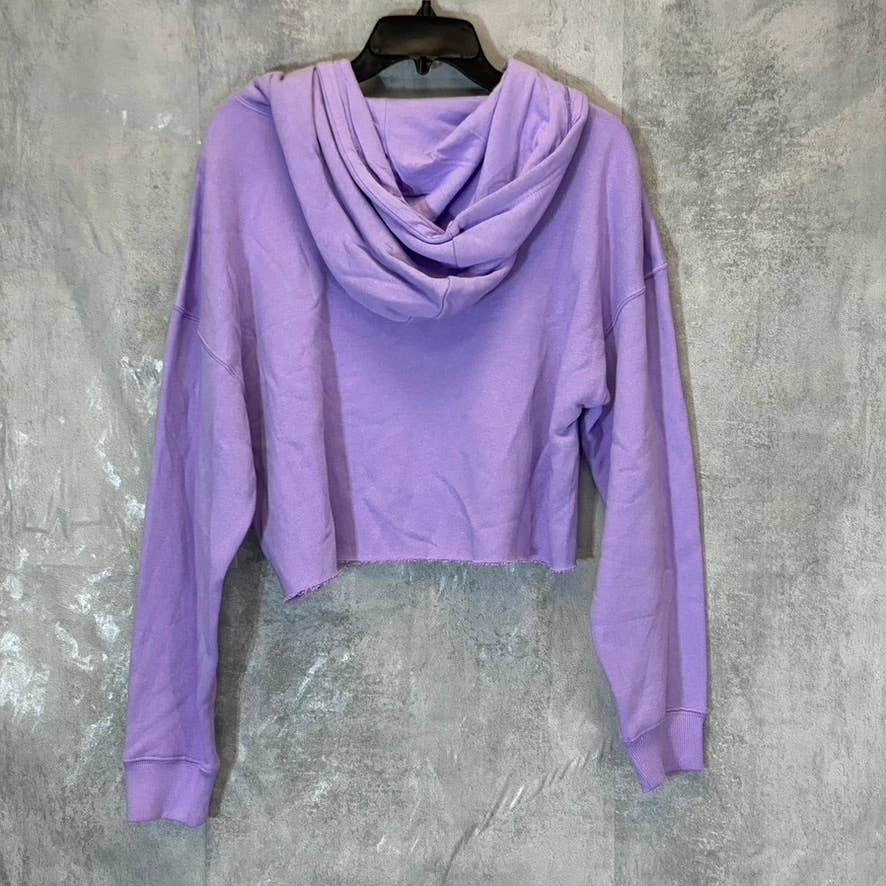 BP. Women's Purple Wildcats Cutoff Graphic Long Sleeve Pullover Hoodie SZ M