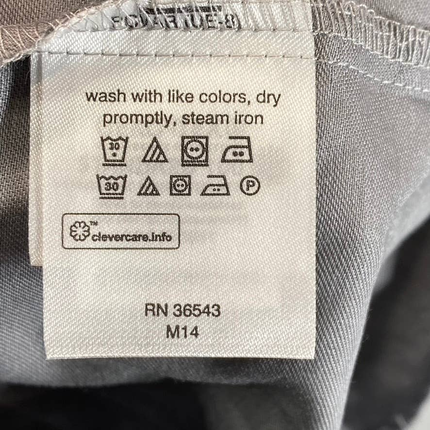 VAN HEUSEN Men's Grey Regular-Fit Stretch Button-Up Long-Sleeve Dress Shirt SZXL