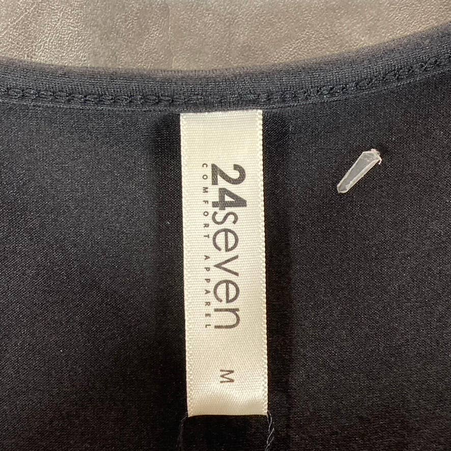 24SEVEN COMFORT Women's Black Short Sleeve Pocket Detail Midi Dress SZ M