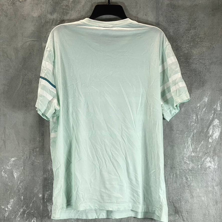 MICHAEL KORS Men's Blue Glass Modern Fit Pop Stripe Crewneck T-Shirt SZ XL