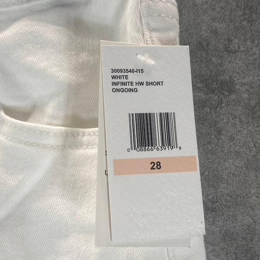 JESSICA SIMPSON Women's White Infinite Denim High-Rise Shorts SZ 28