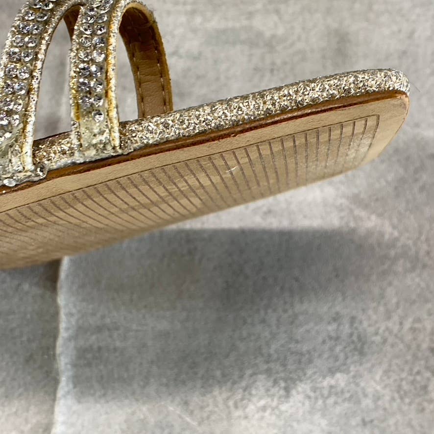 INC INTERNATIONAL CONCEPTS Women's Champagne Crystal Arti Strappy Sandals SZ 7.5