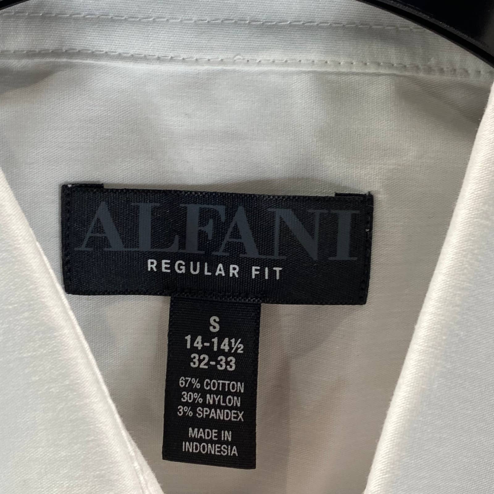 ALFANI AlfaTech Men's White Solid Regular-Fit Dress Shirt SZ S(14-14.5 32/33)