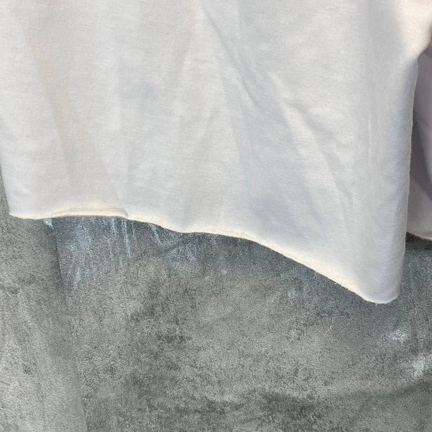 TREASURE & BOND Women's White Raw Hem Drawstring Waist Pull-On Sweat Shorts SZ S