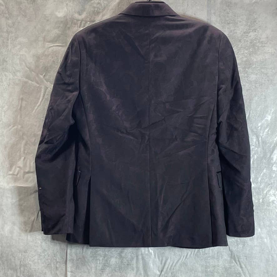 ALFANI Men's Black-Purple Floral Short Slim-Fit Stretch Two-Button Sport Coat