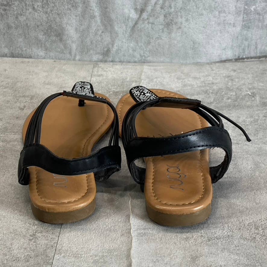 SUGAR Women's Black Bernice Rhinestone Embellished Slingback Sandals SZ S(5/6)