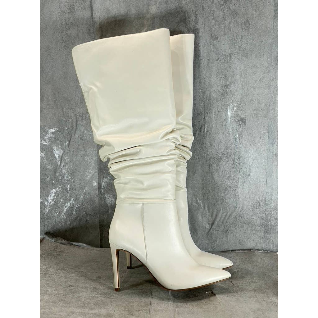 INC INTERNATIONAL Women's White Iyonna Over-The-Knee Slouch Stiletto Boots SZ 10