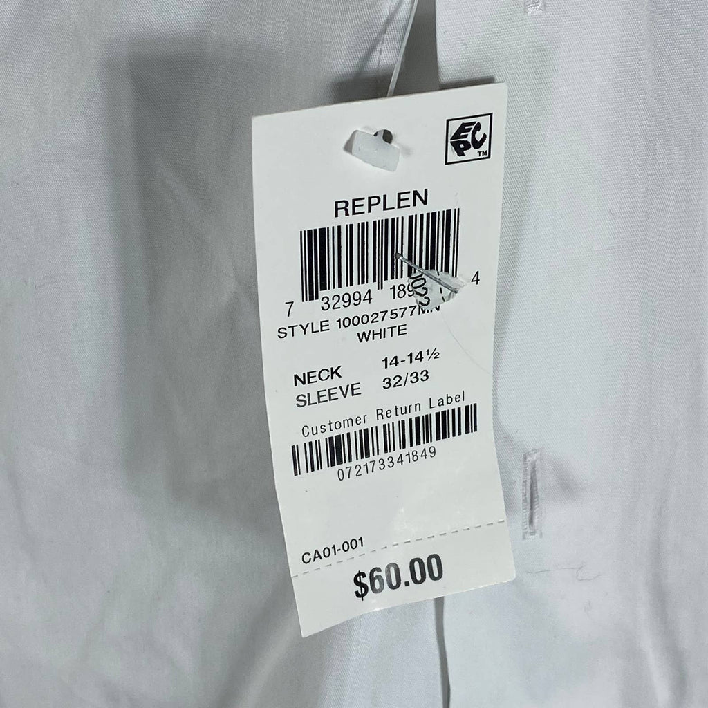 ALFANI AlfaTech Men's White Solid Regular-Fit Dress Shirt SZ S(14-14.5 32/33)