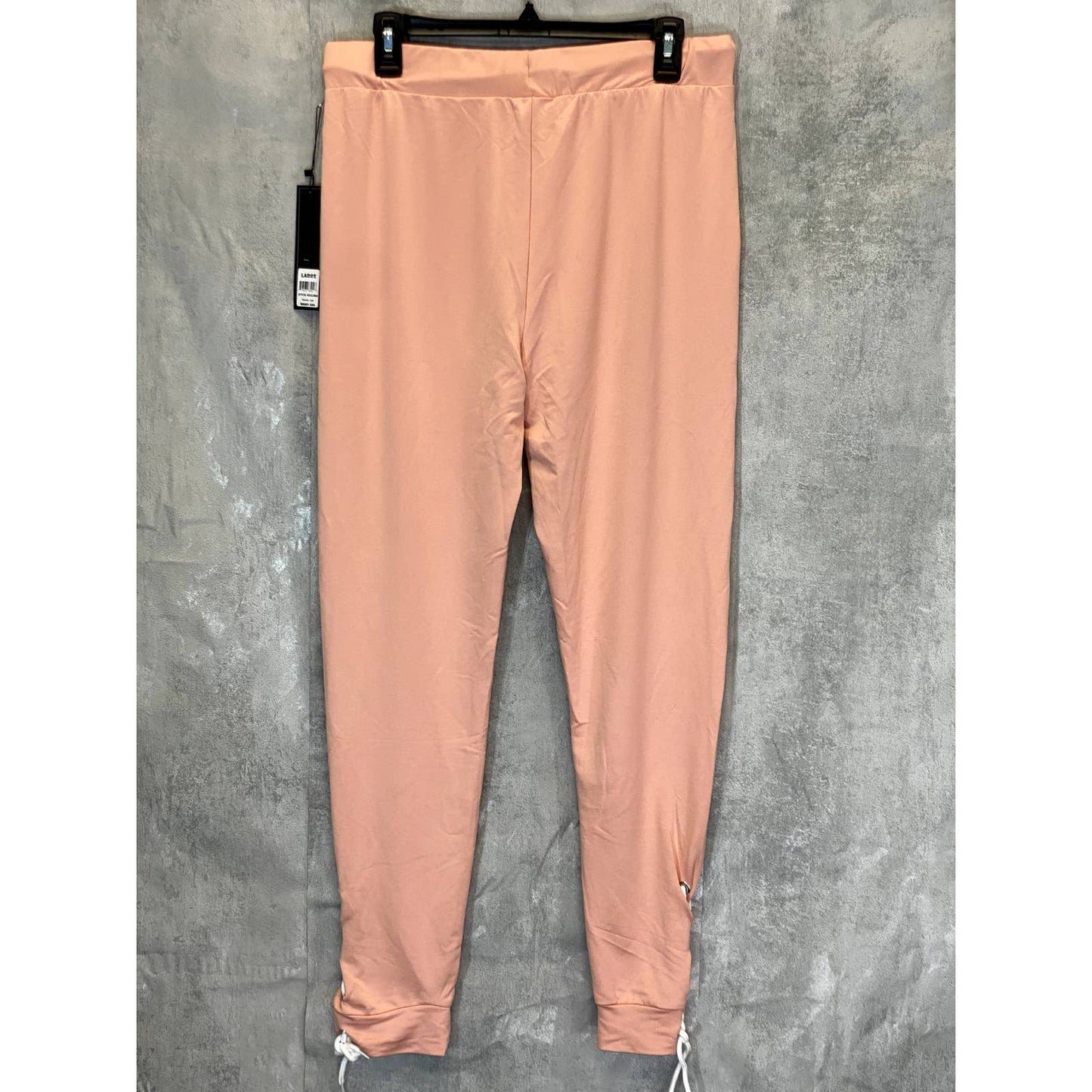 KAY UNGER Women's Peach Tie Hem Drawstring Pull-On Jogger Pants SZ L