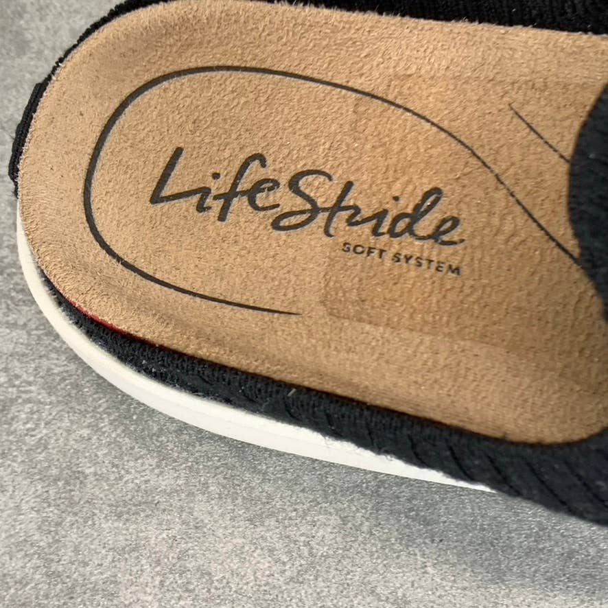 LIFESTRIDE Women's Black Knit Fabric Ease Slip-On Sneakers SZ 6.5