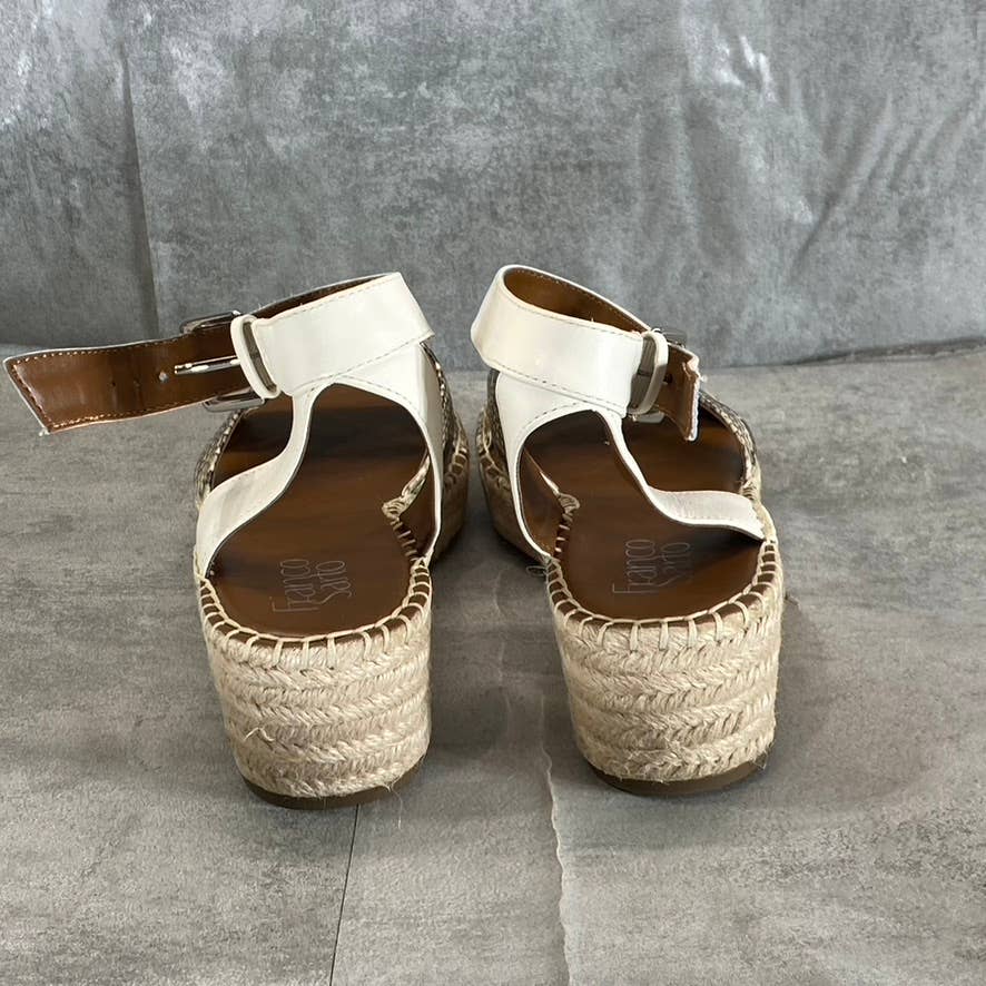 FRANCO SARTO Women's Natural Snake Embossed Pellia Espadrille Sandals SZ 10