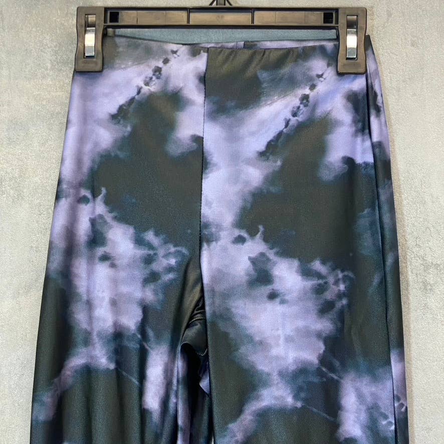TOPSHOP Women's Petite Black/Purple Tie-Dye Wide Leg Pull-on Pants SZ 0