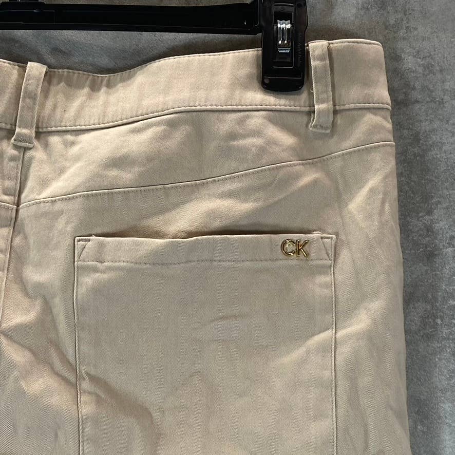 CALVIN KLEIN Women's Latte Stretch Cotton Twill Pants SZ 12