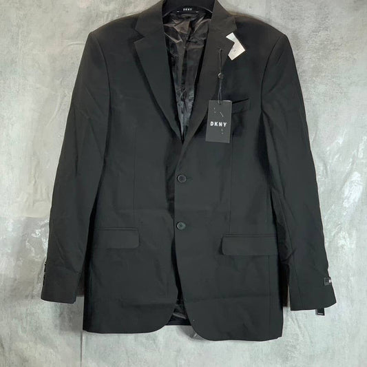 DKNY Men's Solid Black Modern-Fit Stretch Two-Button Suit Jacket SZ 38R