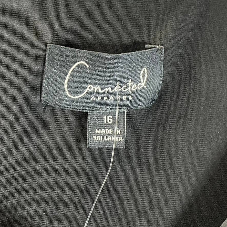 CONNECTED APPAREL Women's Grape Floral-Print Sleeveless Chiffon Overlay Dress