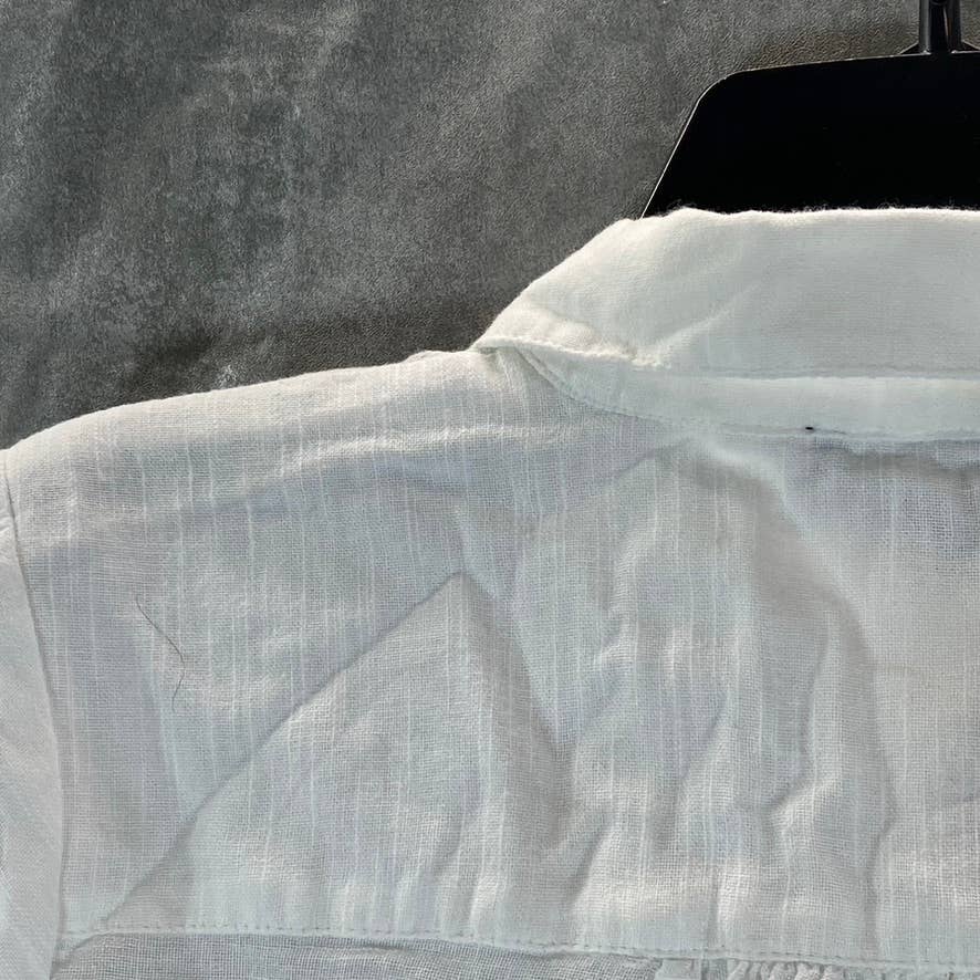 INC INTERNATIONAL CONCEPTS Women's Bright White Tie-Front Button-Up Top SZ S