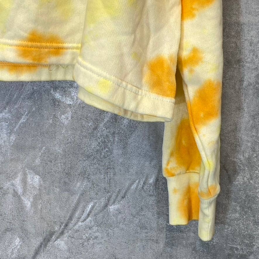 Z BY ZELLA Women's Yellow Green Finch Sunset Tie Dye Cropped Sweatshirt SZ XL