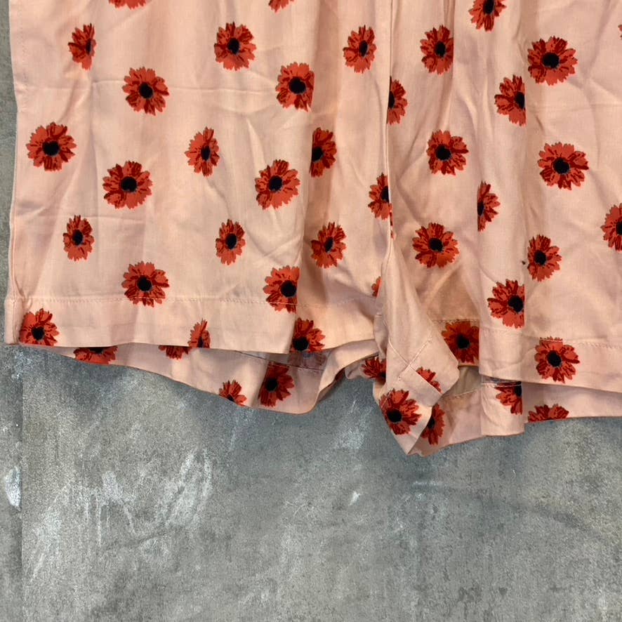 ABOUND Women's Pink Daisy Dots Easy Flowy Lightweight Elastic Waist Pull-On Shorts SZ M