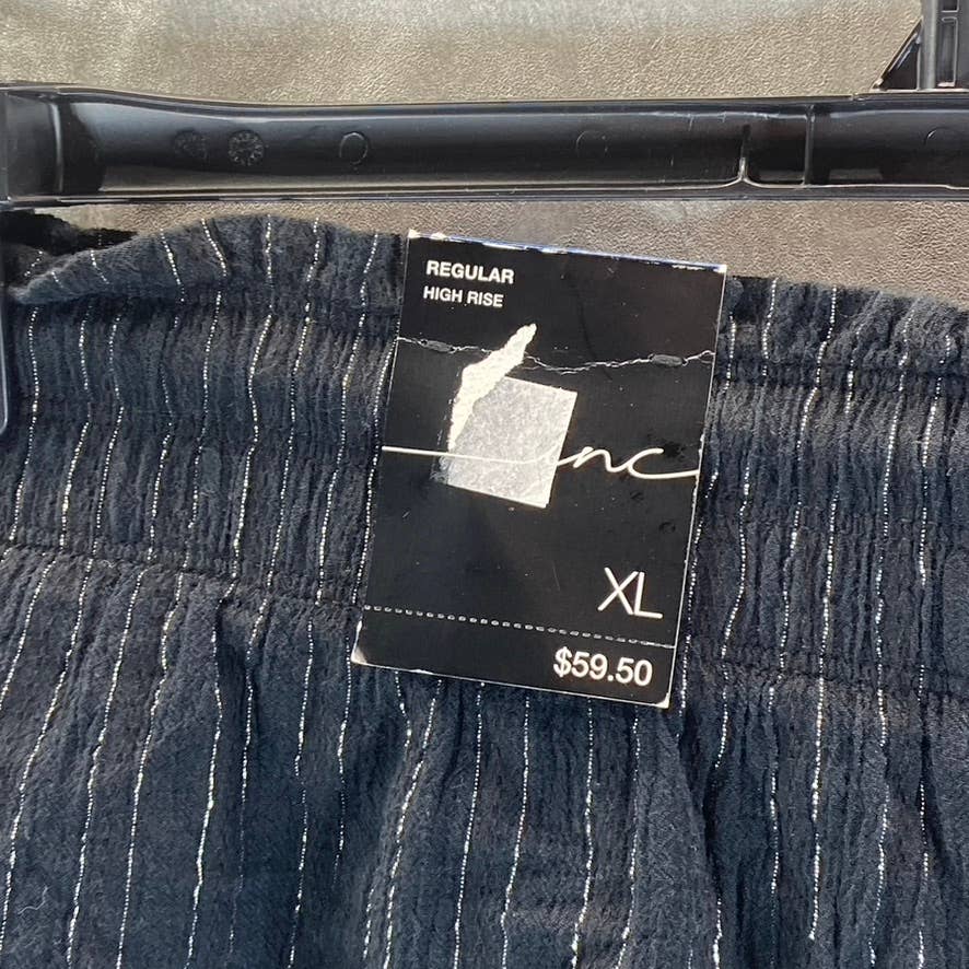 INC INTERNATIONAL Women's Deep Black High-Rise Smocked Tassel-Tie Shorts SZ XL