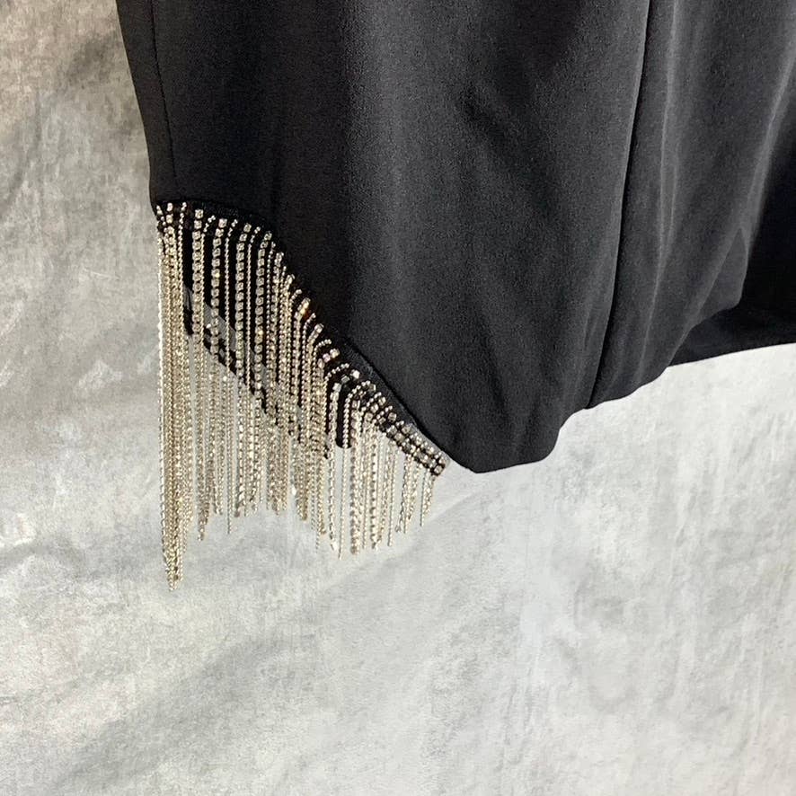 CITY STUDIO Juniors' Black Chain-Fringe Trim Sleeveless Bodycon Mini Dress SZ 5