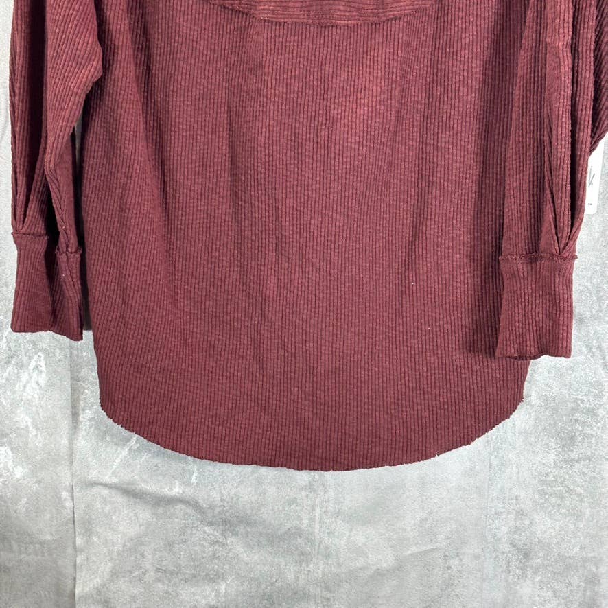 WE THE FREE Women's Cherry Cola OG Thermal Long-Sleeve Pullover SZ M