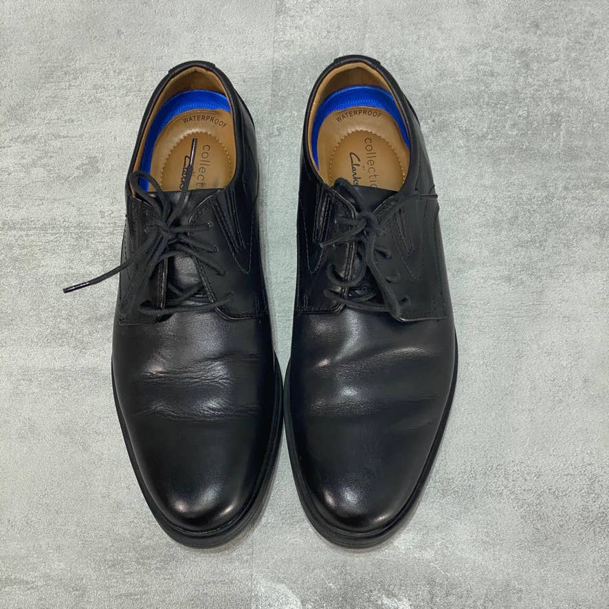 CLARKS Black Whiddon Plain Oxfords SZ 8