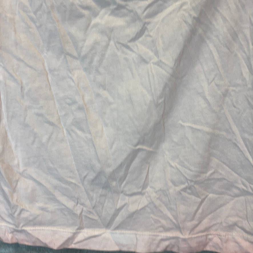 DKNY Jeans Women's Pink Graffiti-Print Metallic Logo Short Sleeve Crewneck T-Shirt SZ S