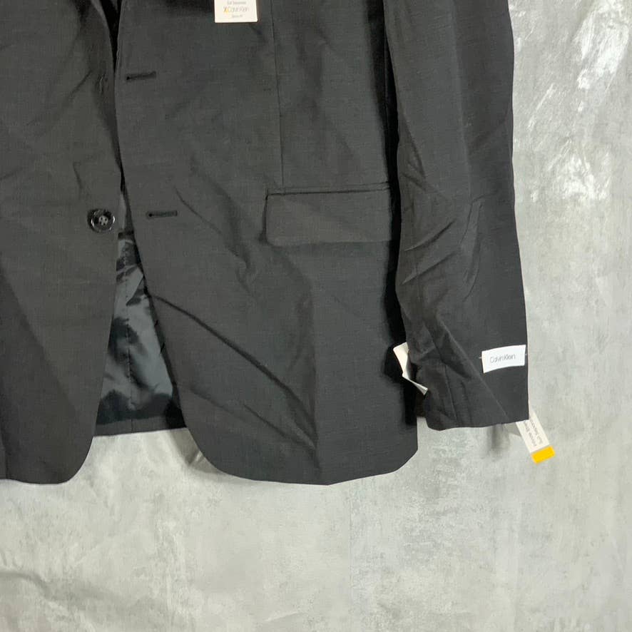 CALVIN KLEIN Men's Charcoal Long Skinny-Fit Two-Button Suit Jacket SZ 42L