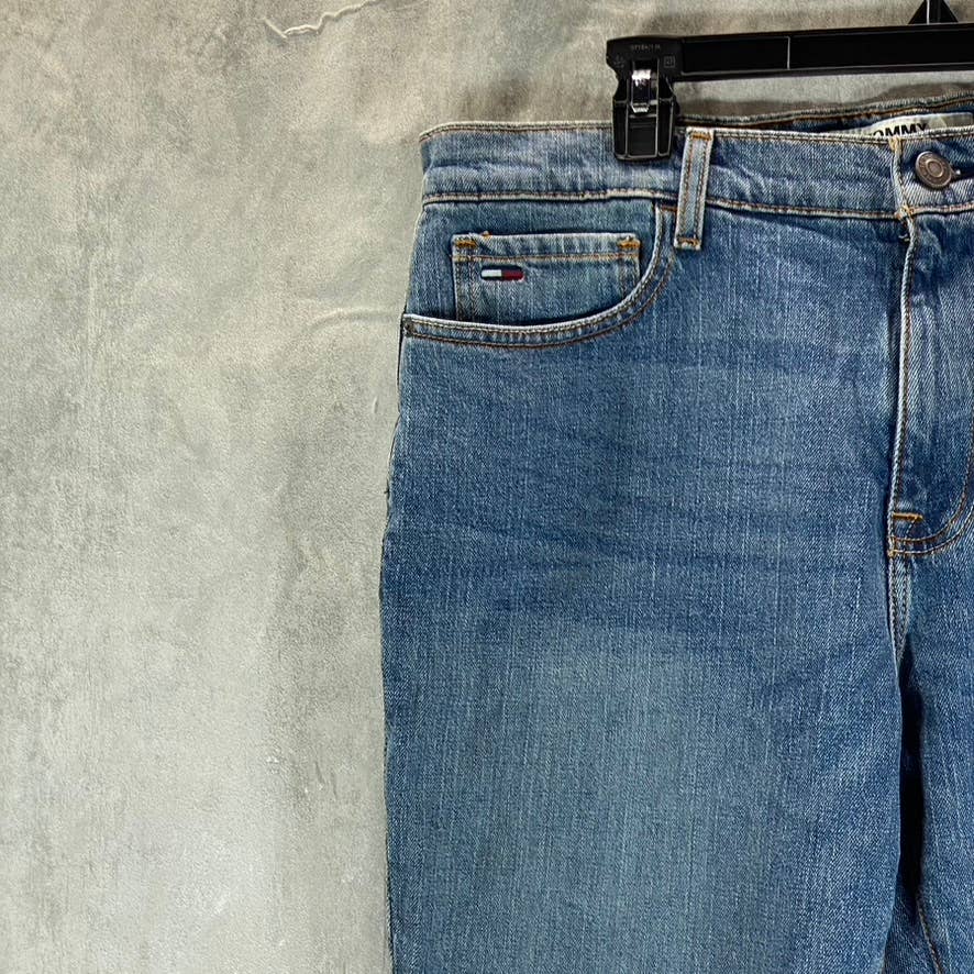 TOMMY JEANS Men's Light Wash Straight-Fit Stretch Jeans SZ 34X32