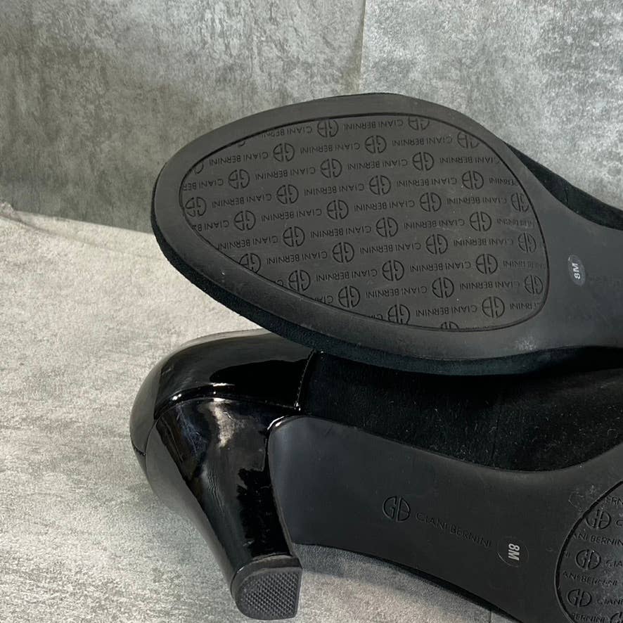 GIANI BERNINI Women's Black Suede Velmah Memory Foam Mary Jane Pumps SZ 8