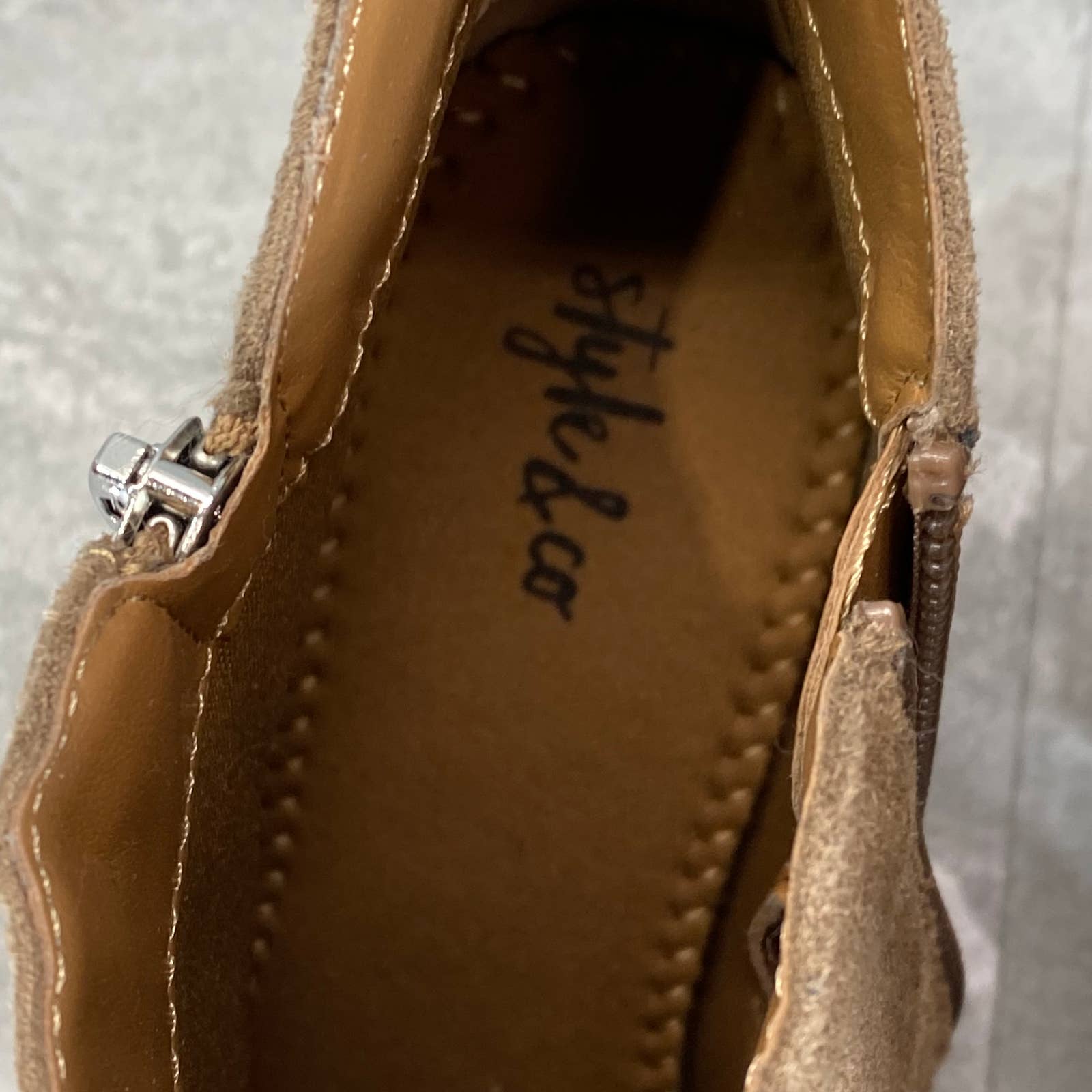 STYLE & CO Women's Taupe Masrinaa Slip-On Block-Heel Ankle Booties SZ 5