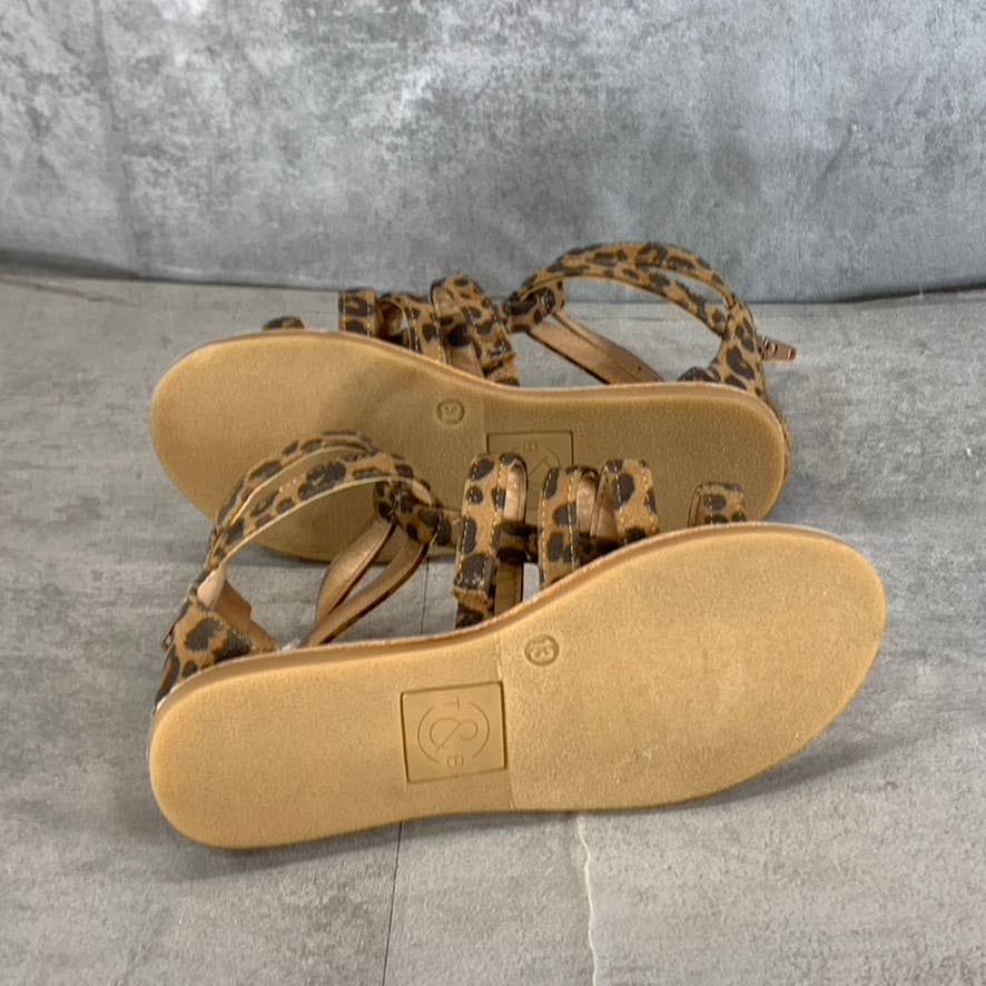 TREASURE & BOND Girl's Tan/Brown Cheetah-Print Alana Gladiator Sandals SZ 13