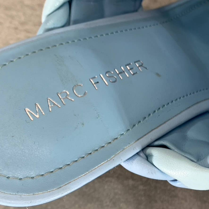 MARC FISHER Women's Blue Toree Woven Square-Toe Heeled Dress Sandals SZ 6.5