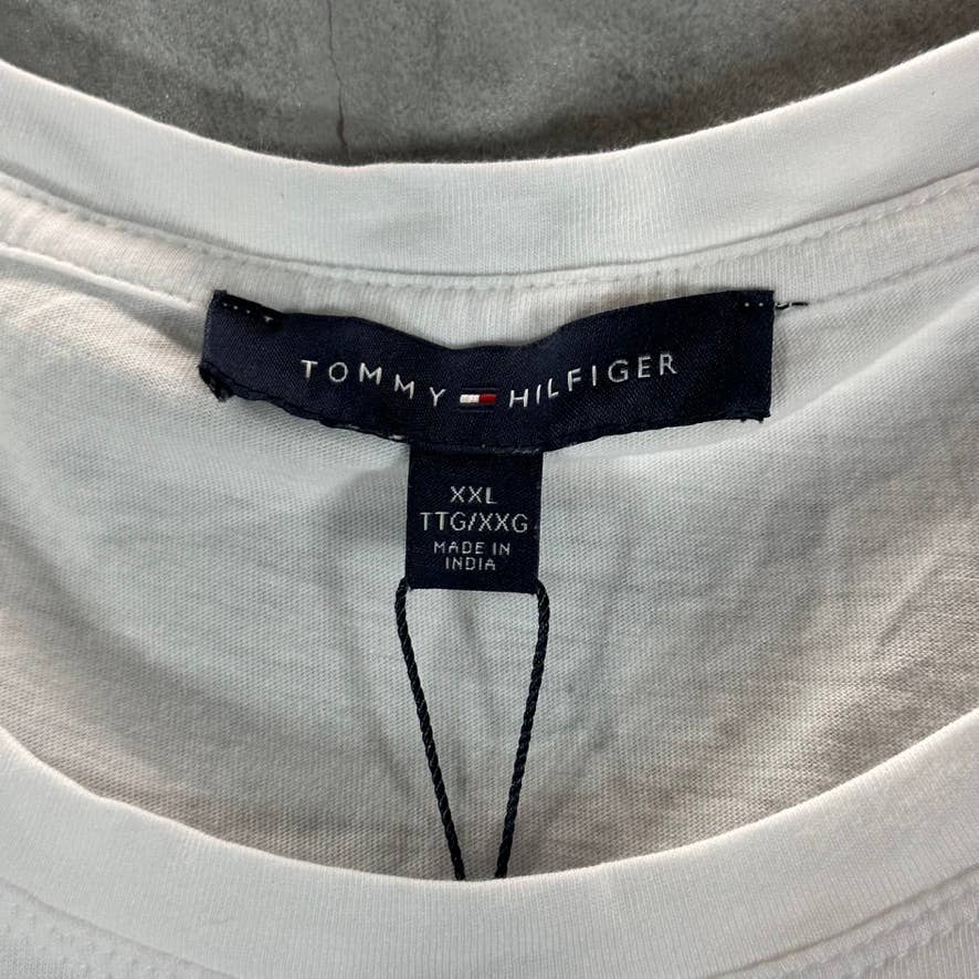 TOMMY HIFIGER Women's Bright White Scoop-Neck 3/4 Puff-Sleeve Top SZ 2XL