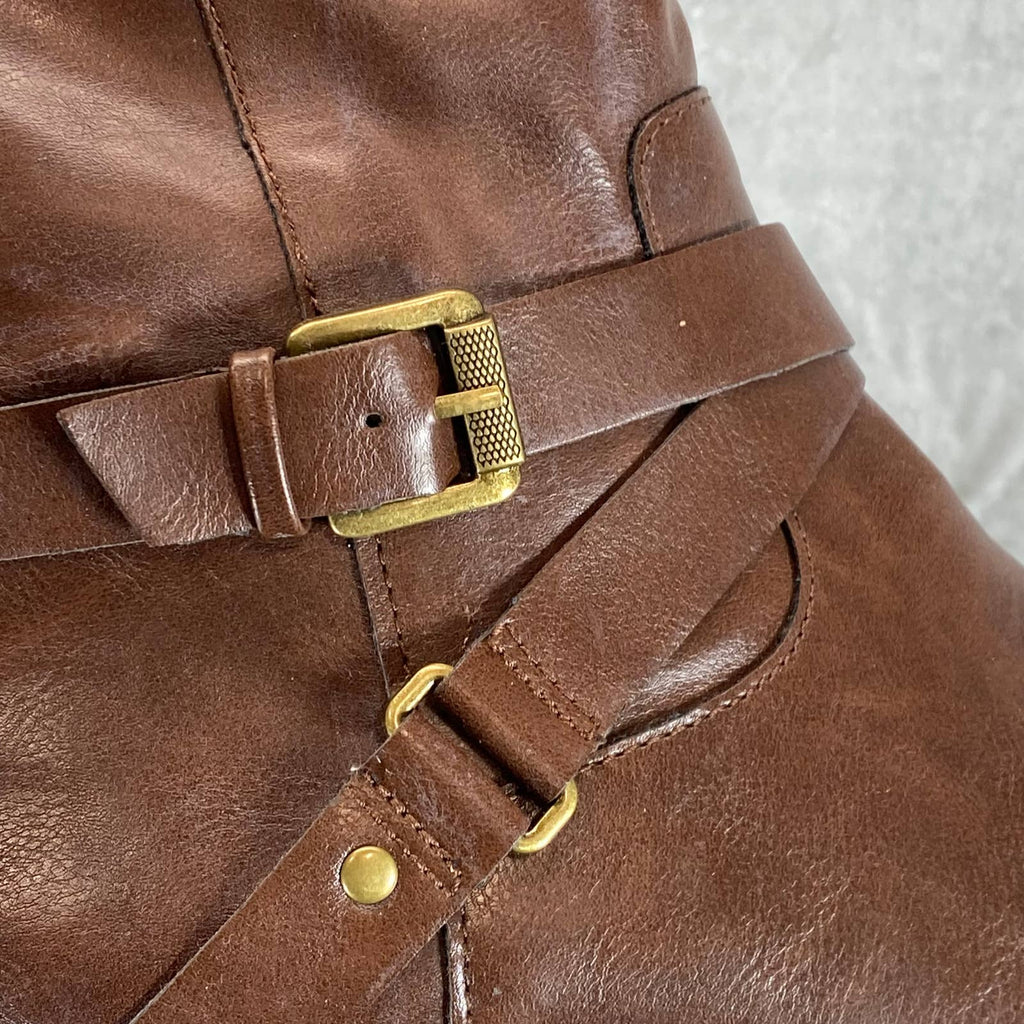 STYLE & CO Women's Cognac Marliee Full Side-Zip Round-Toe Tall Riding Boot SZ9.5