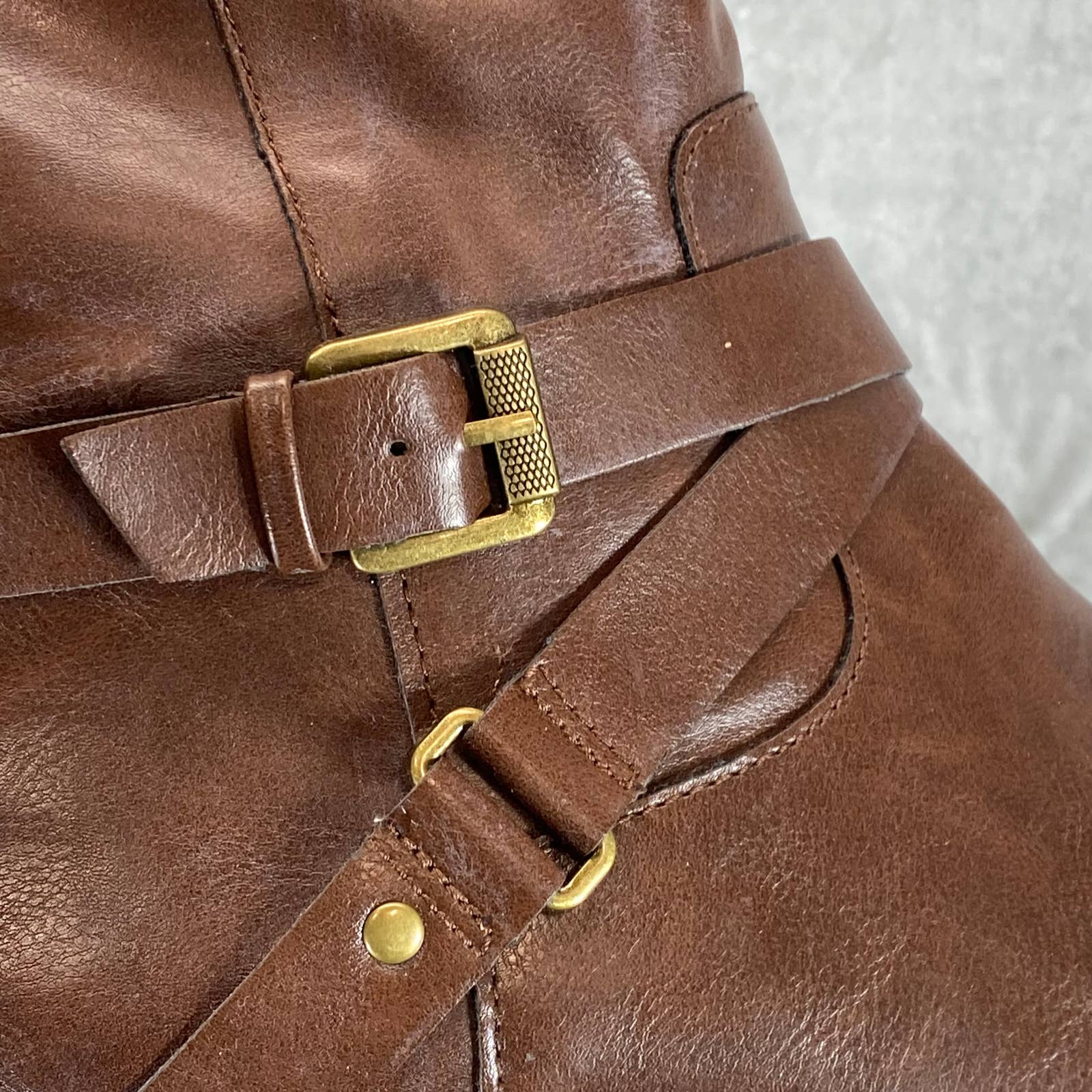 STYLE & CO Women's Cognac Marliee Full Side-Zip Round-Toe Tall Riding Boot SZ9.5