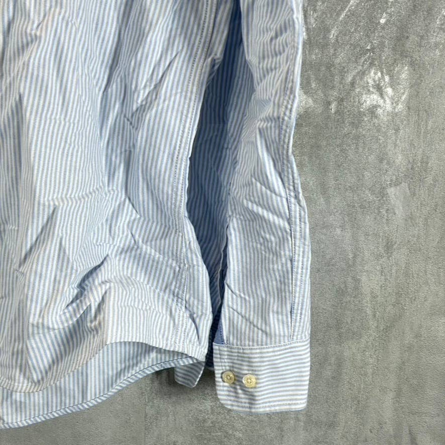 TOMMY HILFIGER Men's Collection Blue Custom-Fit New England Stripe Shirt SZ XL