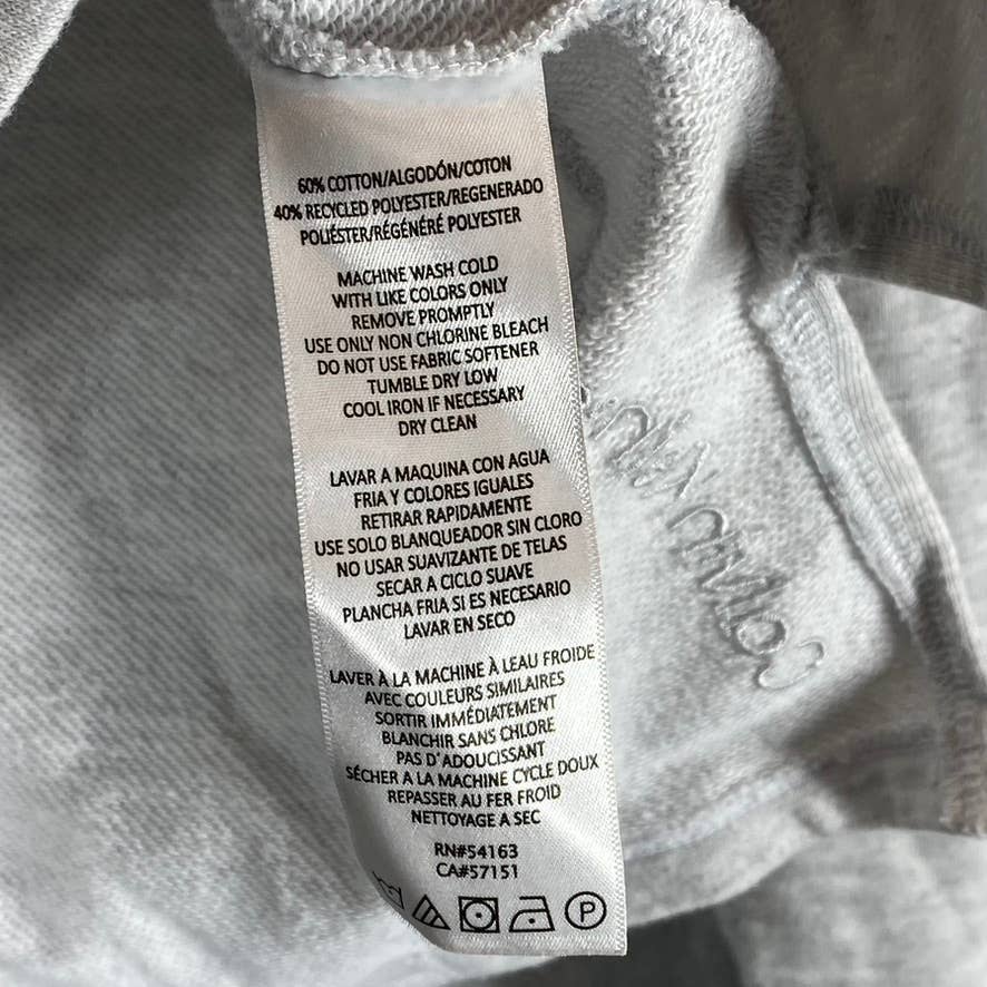 CALVIN KLEIN Women's Light Grey Half-Zip Drop Shoulder Pullover Hoodie SZ N/A