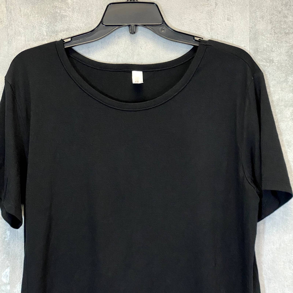 FLORA By Flora Nikrooz Women's Solid Black Scoopneck Short Sleeve T-Shirt SZ L
