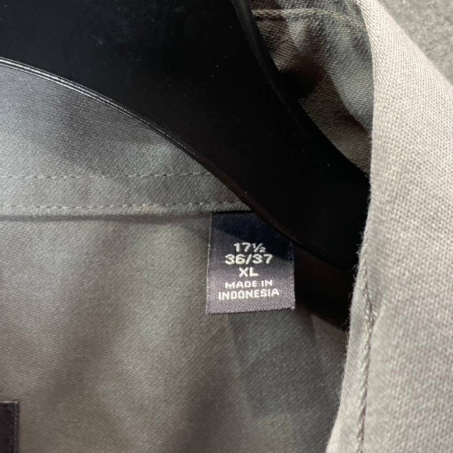 VAN HEUSEN Men's Grey Regular-Fit Stretch Button-Up Long-Sleeve Dress Shirt SZXL