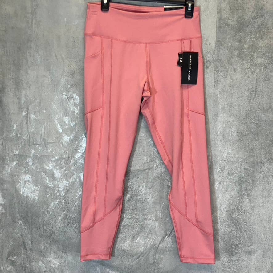 BCBGMAXAZRIA Women's Coral High-Waist Breathable Active Stretch Pull-On Capri Leggings SZ L