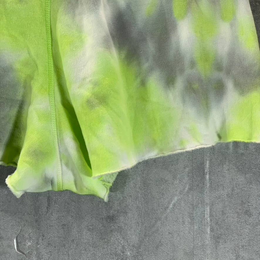 FREE PEOPLE Women's Citron/Grey Drawstring Raw-Edge Hem Pull-On Shorts SZ L