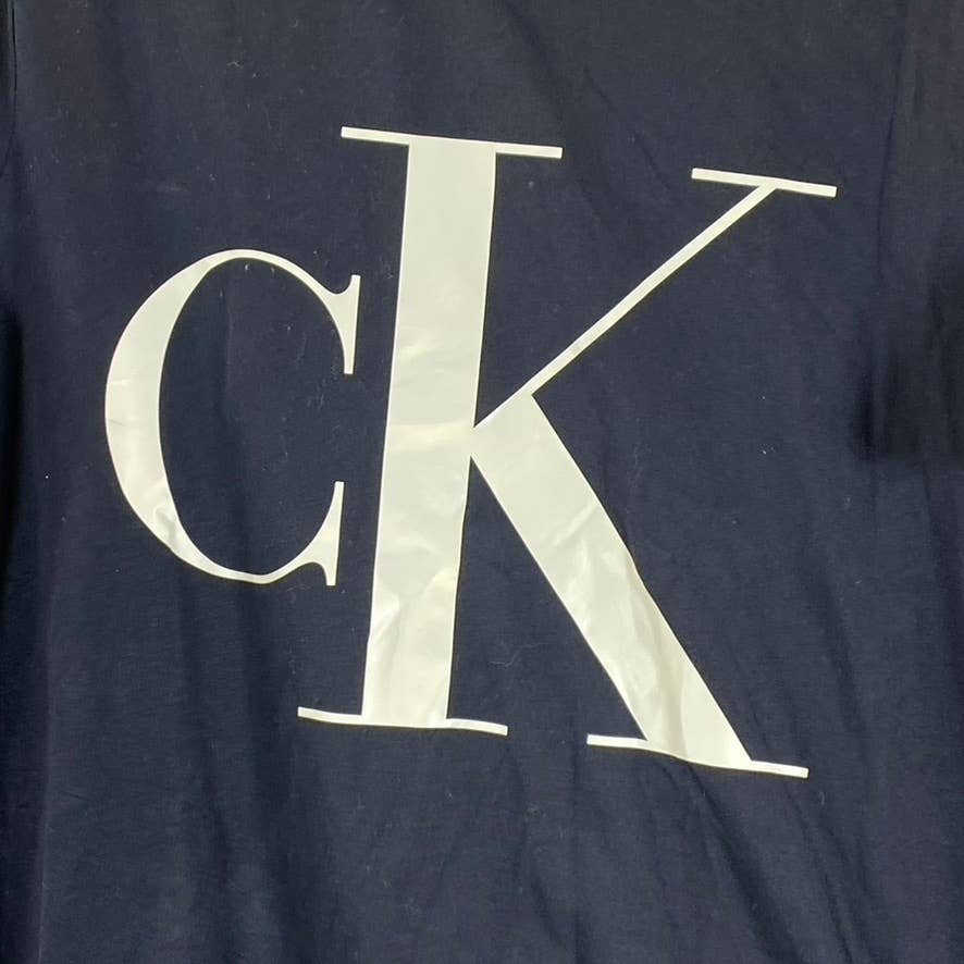 CALVIN KLEIN Men's Black Beauty Monogram Logo Graphic Crewneck T-Shirt SZ M