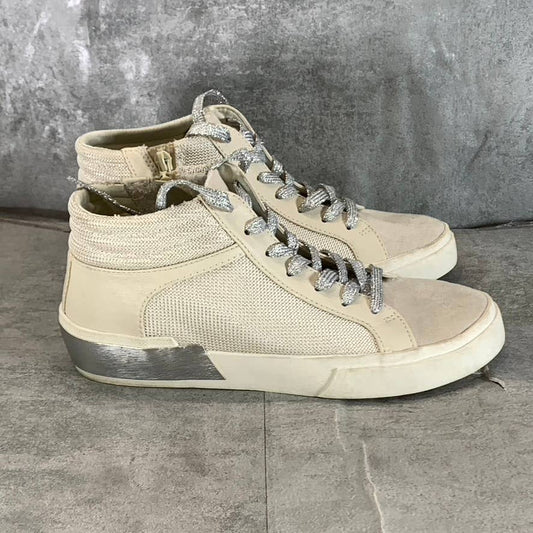 DOLCE VITA Women's Cream Zani Lace-Up Side-Zip Hi-Top Sneakers SZ 6.5